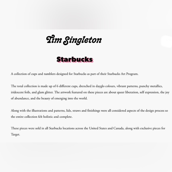 🏳️‍🌈Starbucks Pride Tim Singleton Collection 2023 Limited Edition Tumblers - Picture 10 of 13